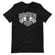 los-angeles-death-and-seduction-goth-streetwear-punk-rock-apparel-skulls-skeleton-cafe-racer-vintage-harley-davidson-indian-motocycle-Apparel & Accessories > Clothing (1604) - Love And Destruction Short-Sleeve Unisex T-Shirt