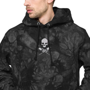 Lunatic Skull with Crossed Roses Champion tie-dye hoodie | Death and Seduction